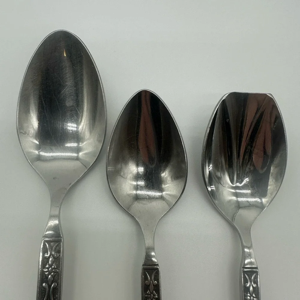 Grand Prix Siboney MCM Stainless Flatware Japan Oval Soup Spoon, Teaspoon Sugar